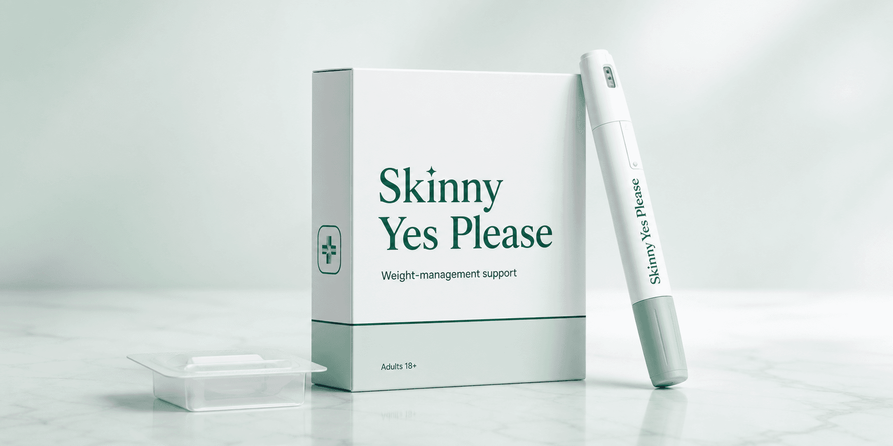 Skinny Yes Please product packaging and pen-style device